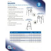 Dynarex Adult Two Button Folding Walker with 5" Wheels